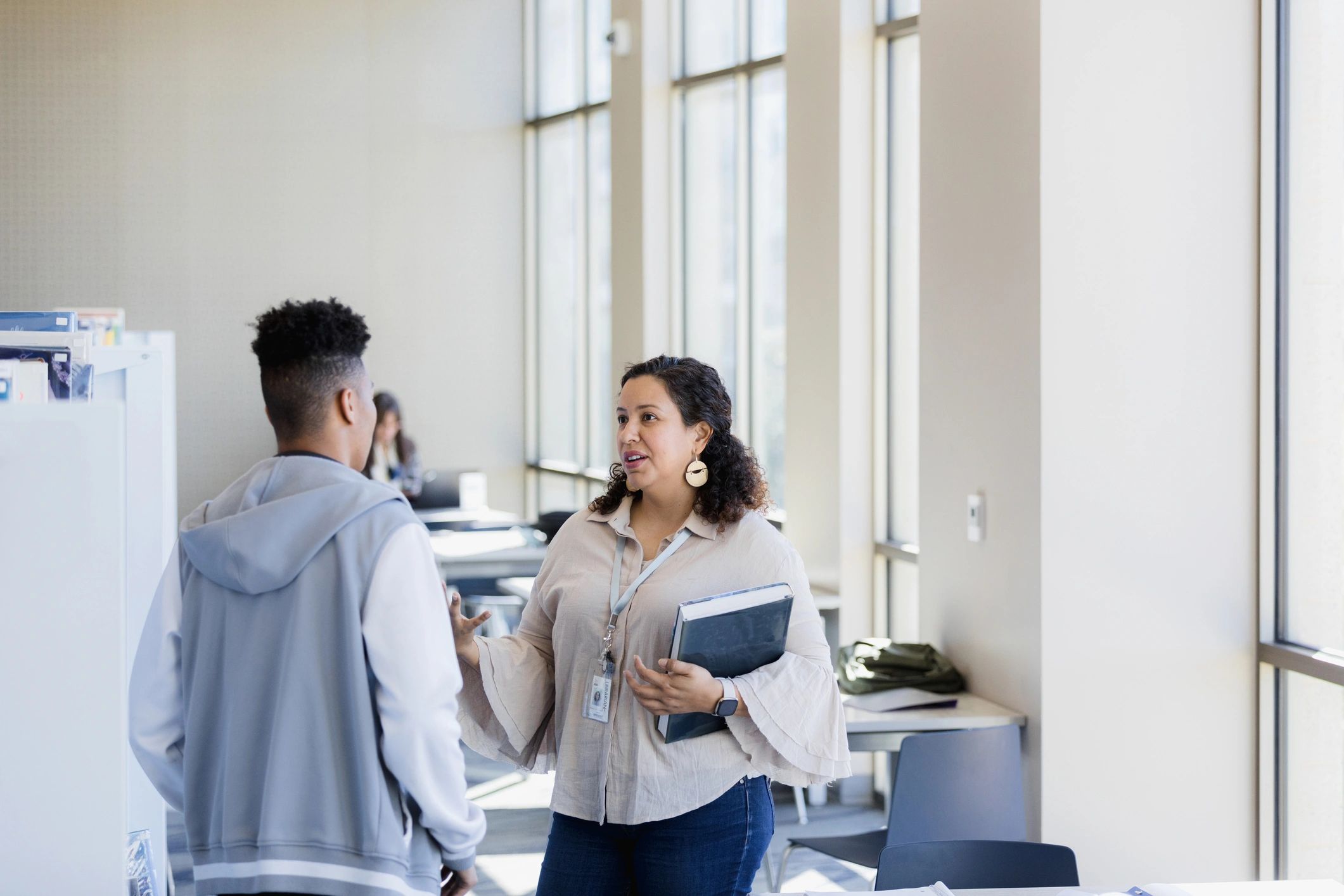 Student receiving one-on-one career guidance