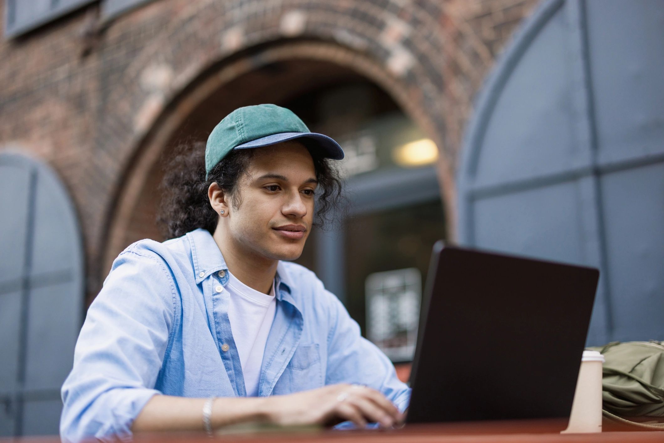 Young professional working on a laptop