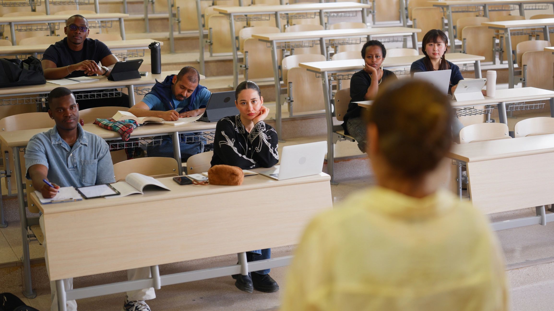 University students attending a career learning session