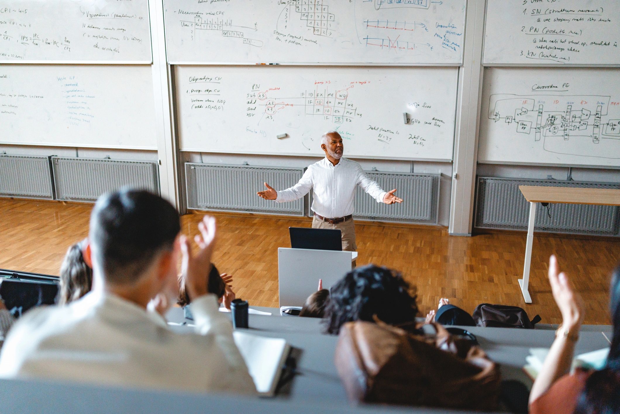 University students participating in a career-focused lecture